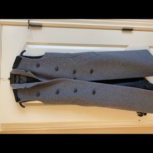 Rag & Bone mid-length gray military style vest.